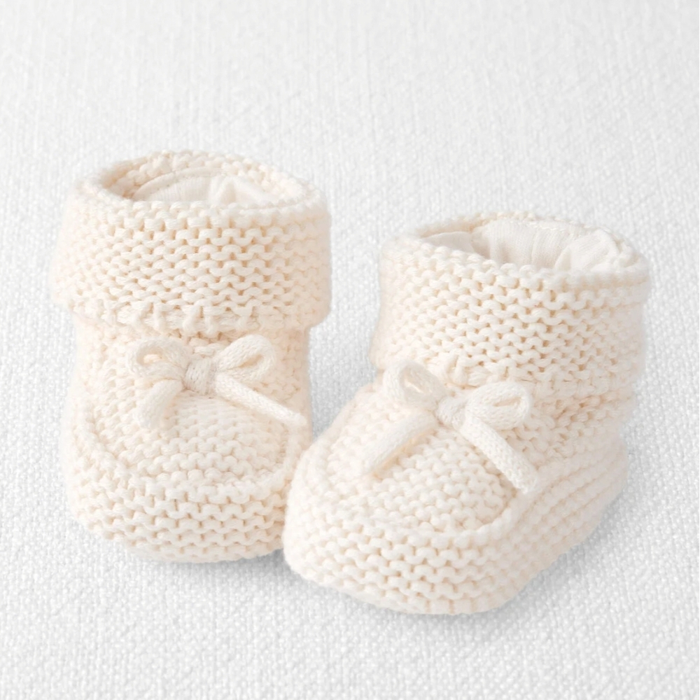 Carter's Cream Knit Baby Booties